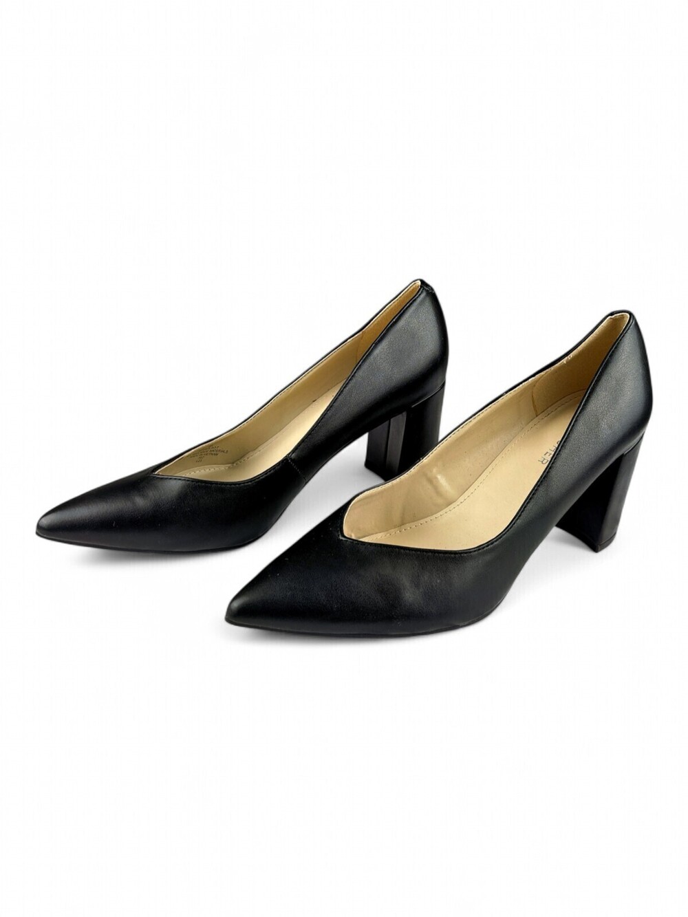 Marc Fisher Black Pointed Toe Block Heel Pumps Size 8